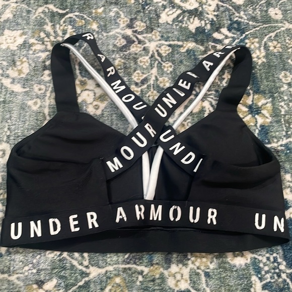 Women's Under Armour Wordmark Strappy Sportlette Bra - Picture 3 of 6